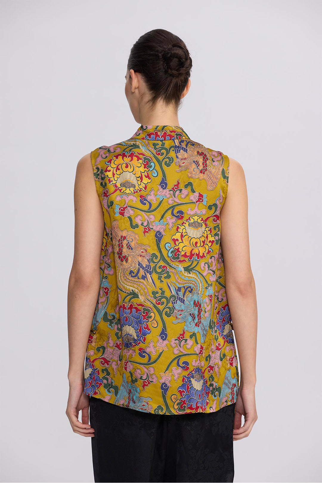 Kenosha Silk Tunic with Knot Buttons