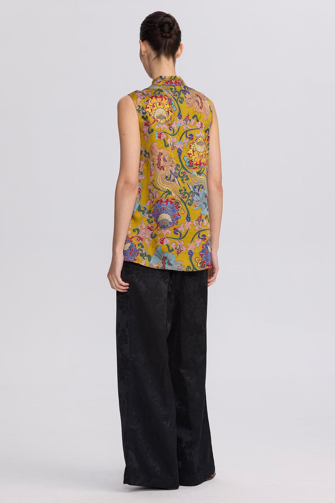 Kenosha Silk Tunic with Knot Buttons