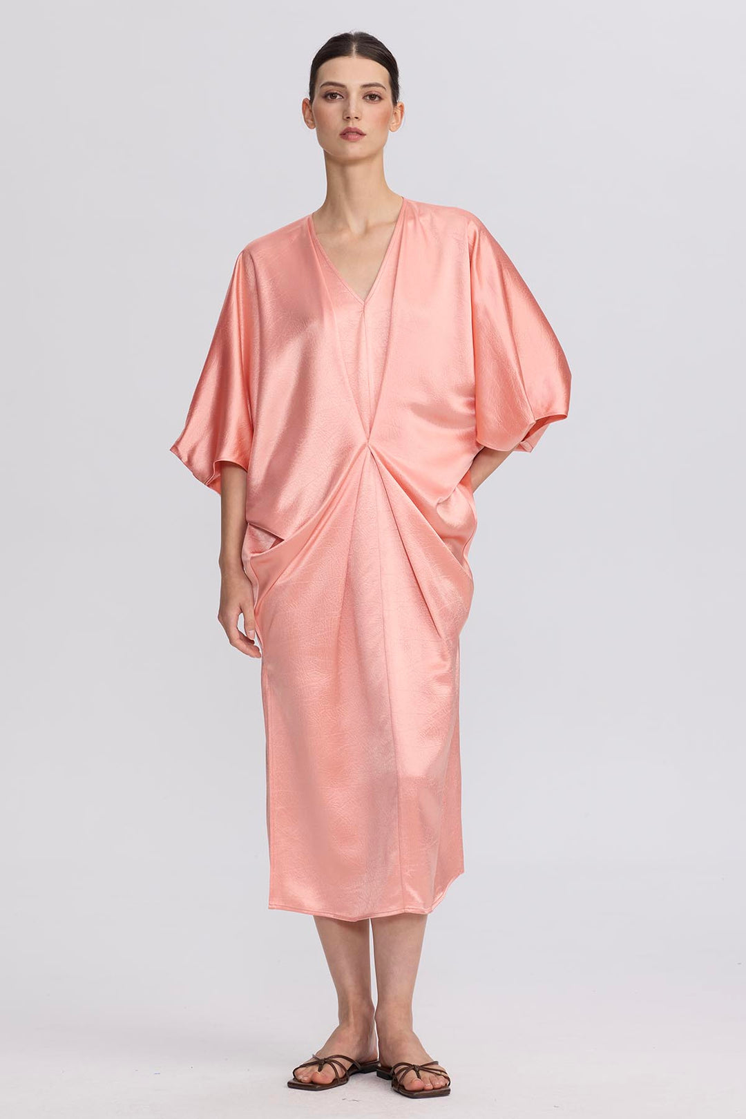 Sylvie Shimmering Pink Sculptural Dress
