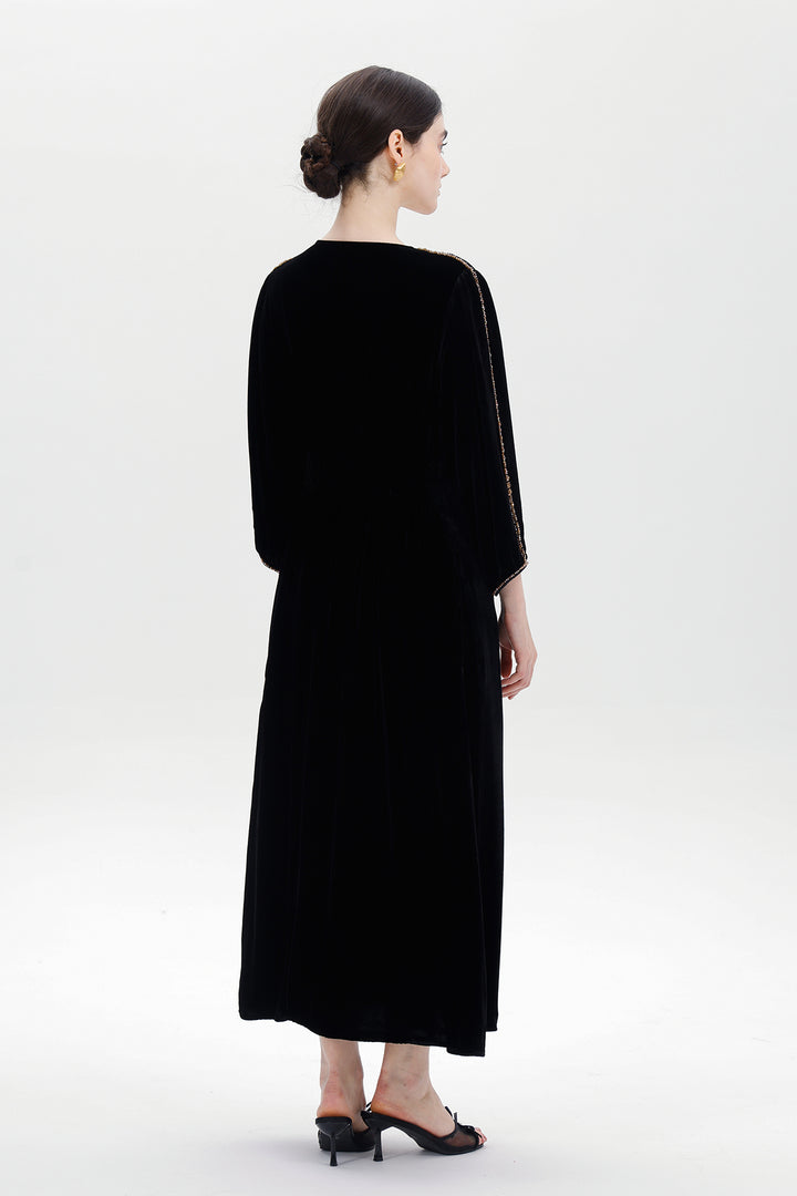 Lucienne Hand-Beaded Velvet Maxi Dress