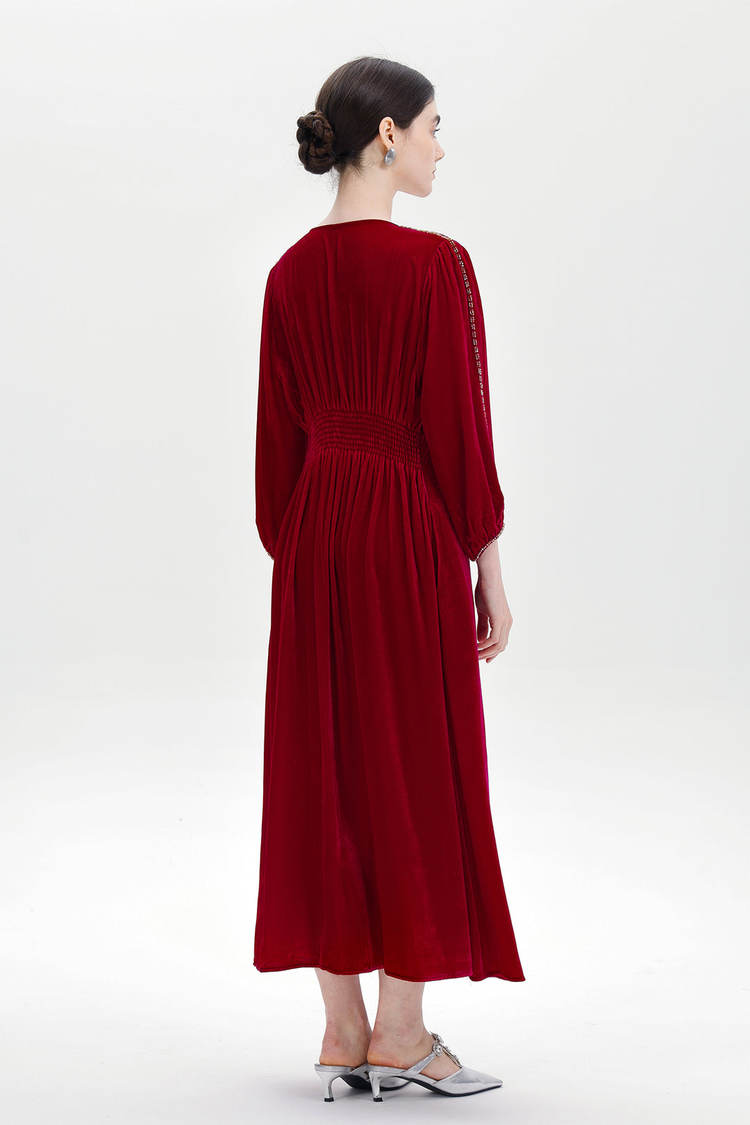 Lucienne Hand-Beaded Velvet Maxi Dress