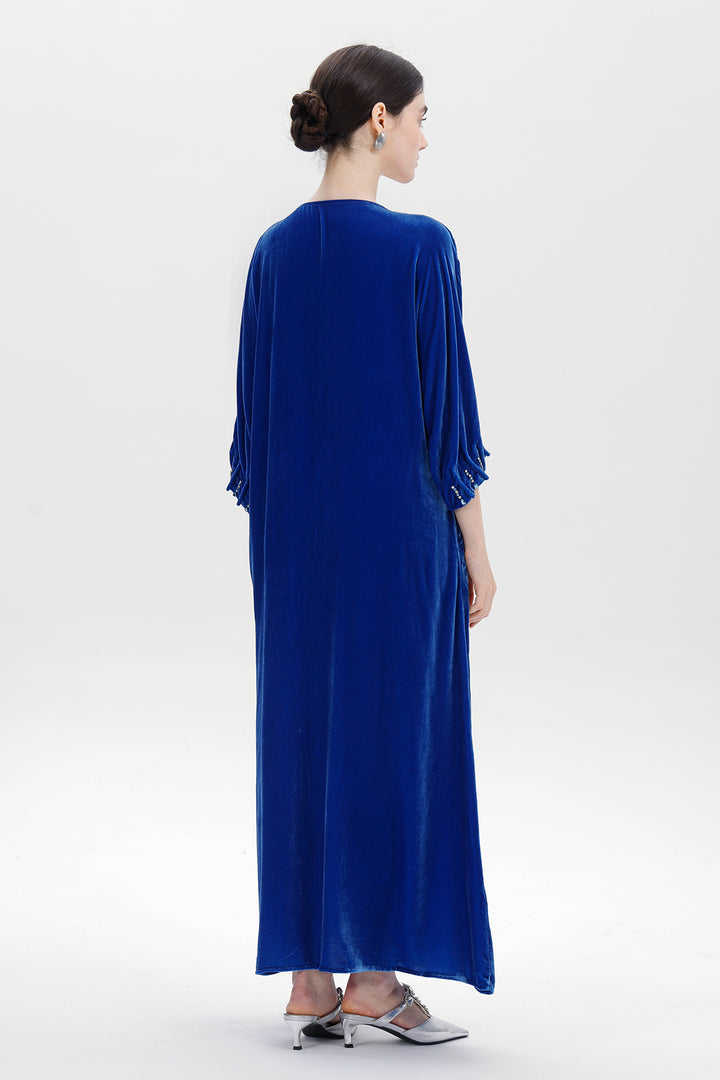 Antonia Hand-Beaded Silk Velvet Dress