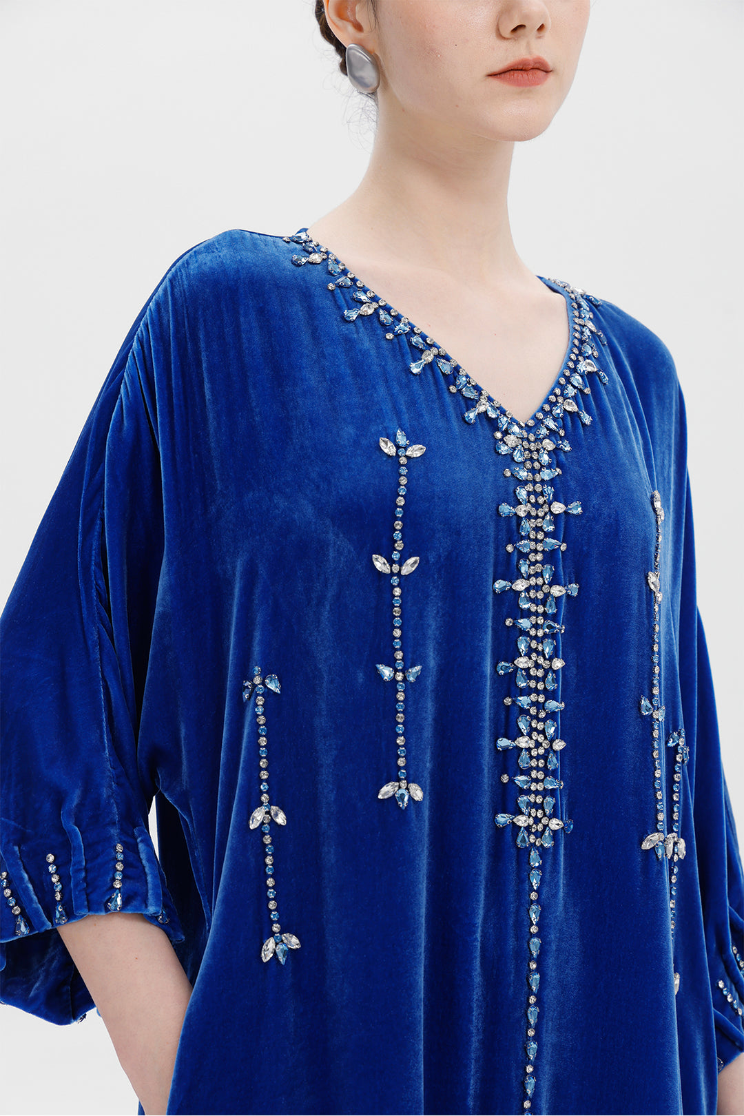 Antonia Hand-Beaded Silk Velvet Dress