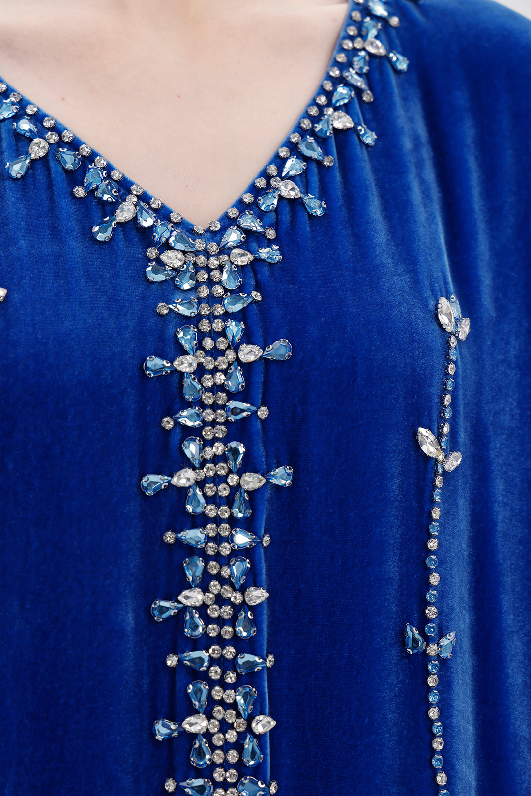 Antonia Hand-Beaded Silk Velvet Dress