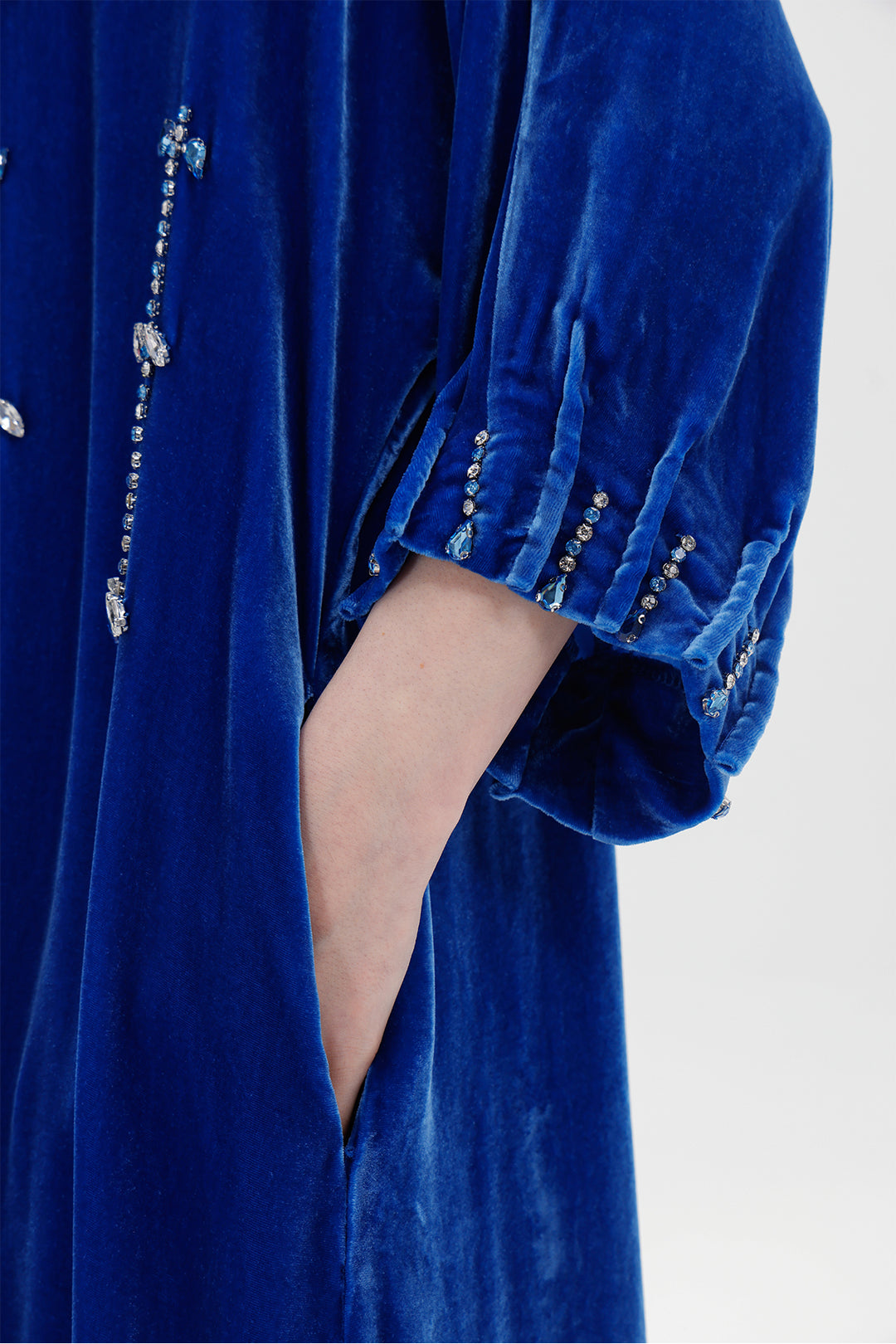 Antonia Hand-Beaded Silk Velvet Dress