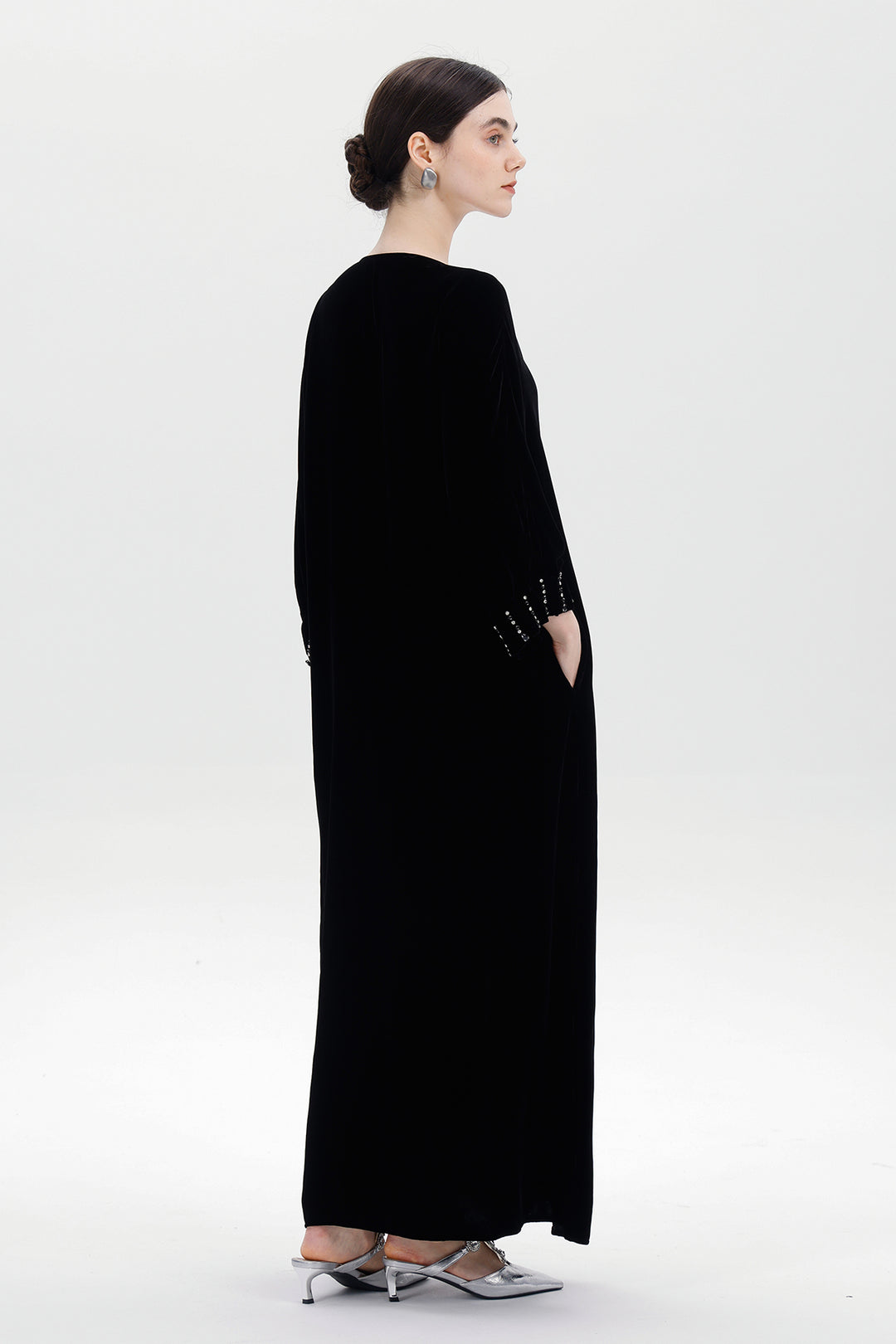 Antonia Hand-Beaded Silk Velvet Dress