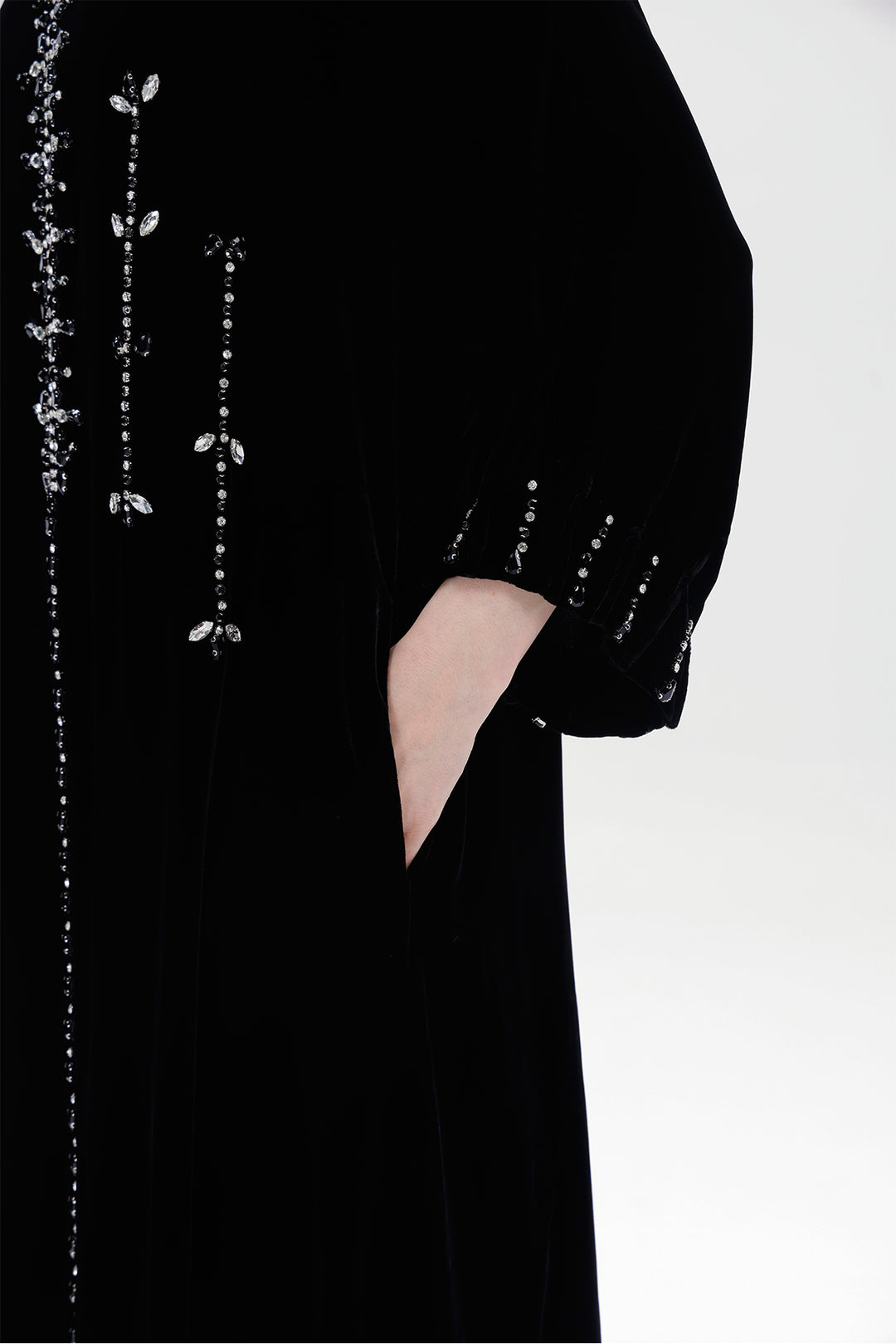 Antonia Hand-Beaded Silk Velvet Dress
