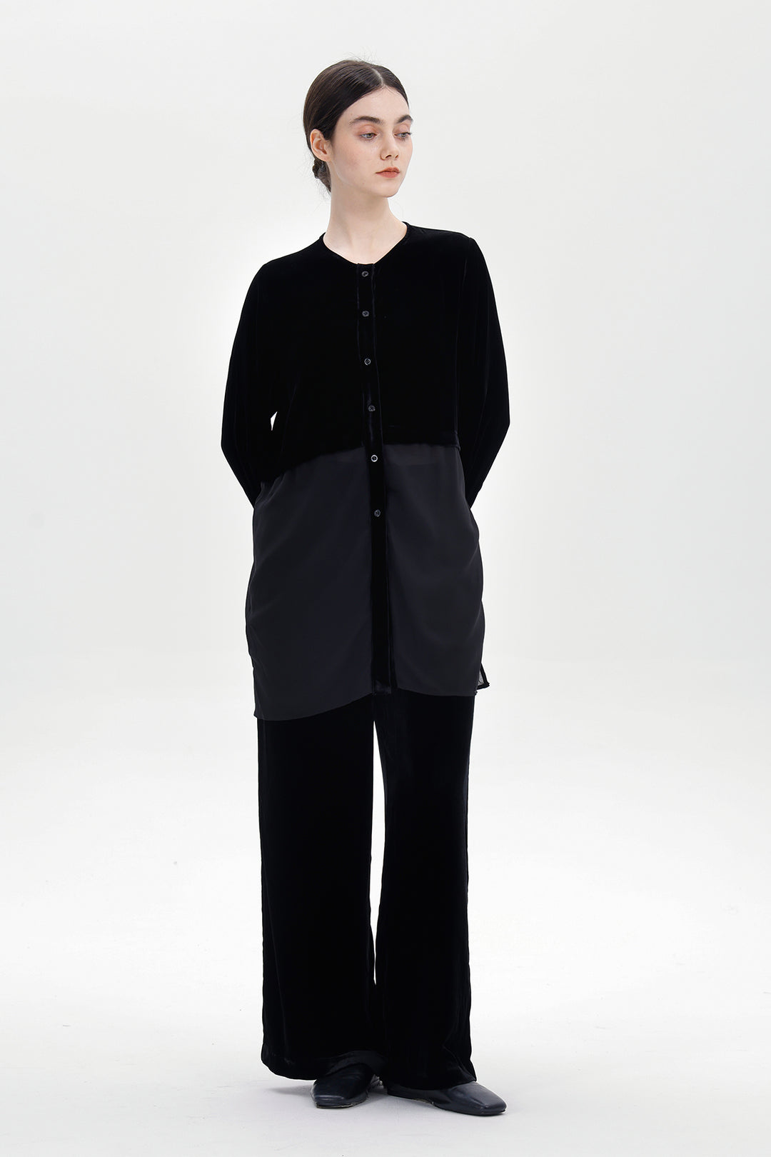 Eleanora Velvet Sheer Blouse