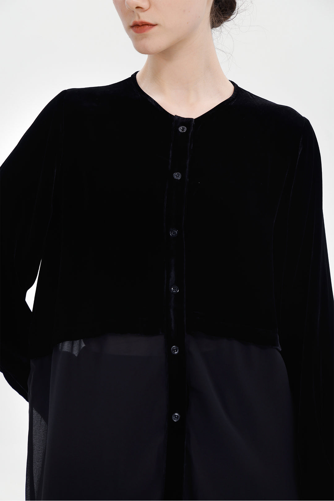 Eleanora Velvet Sheer Blouse