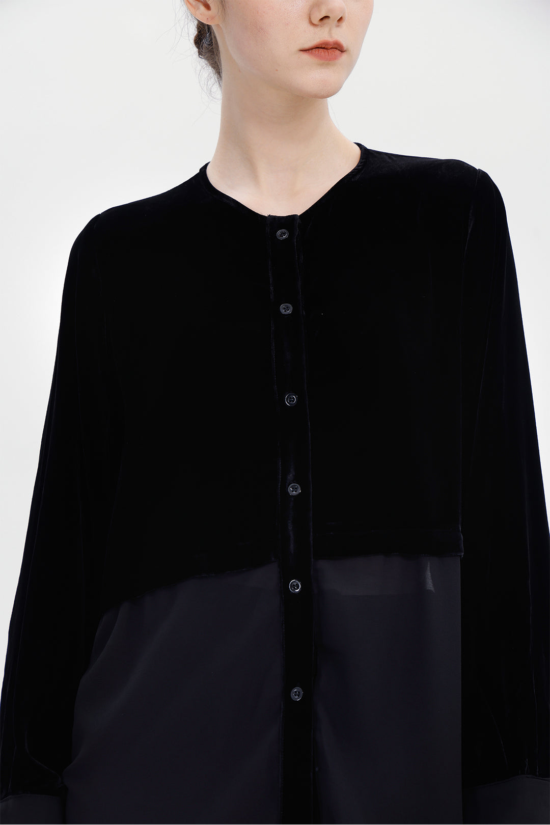 Eleanora Velvet Sheer Blouse
