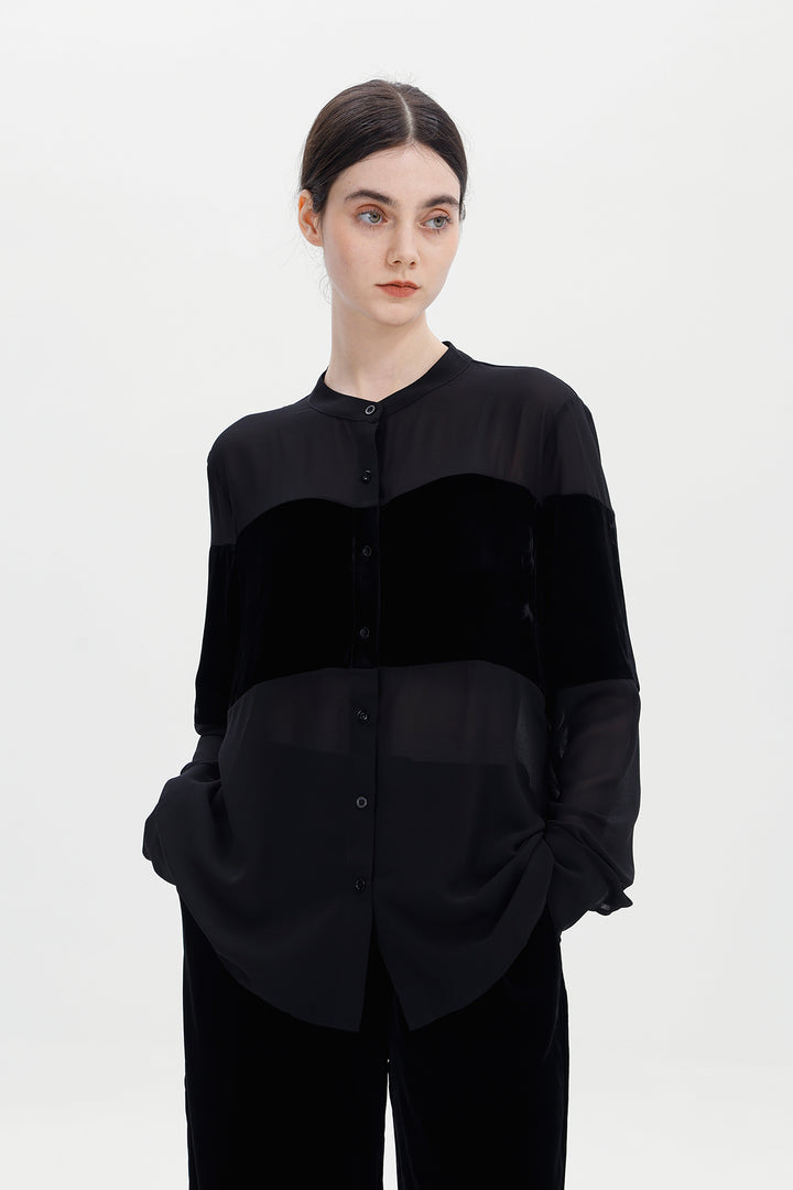 Blair Velvet Sheer Shirt