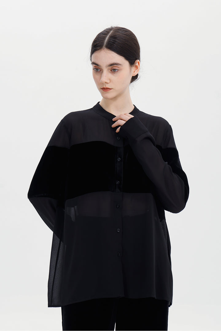 Blair Velvet Sheer Shirt