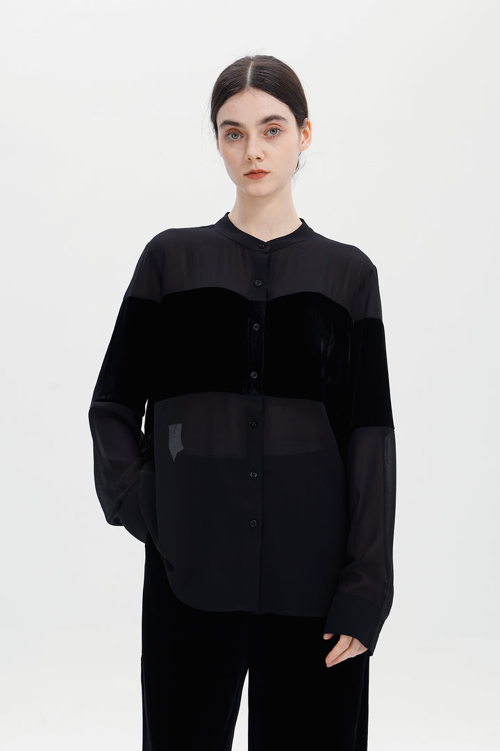 Blair Velvet Sheer Shirt