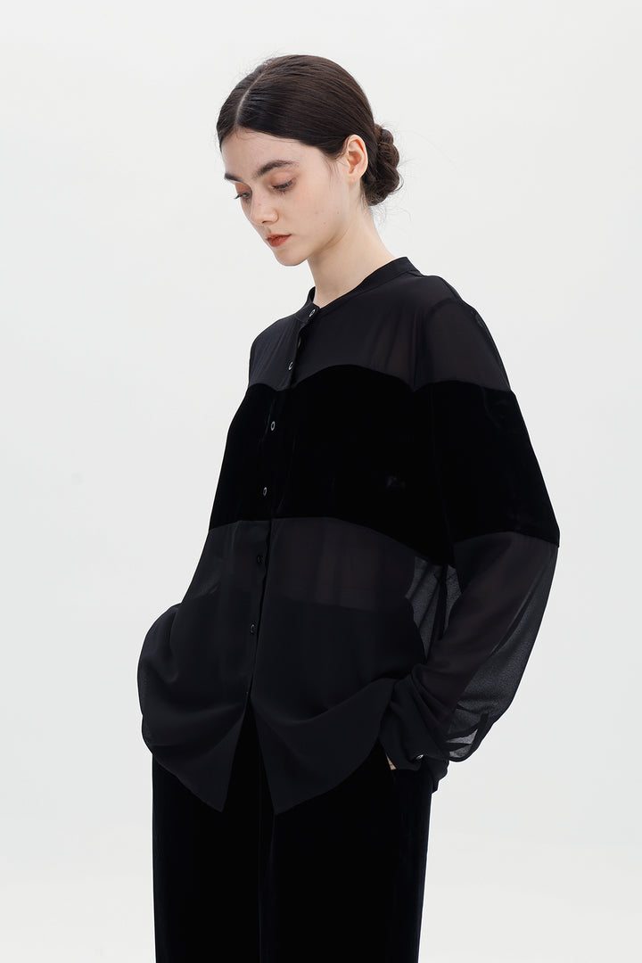 Blair Velvet Sheer Shirt