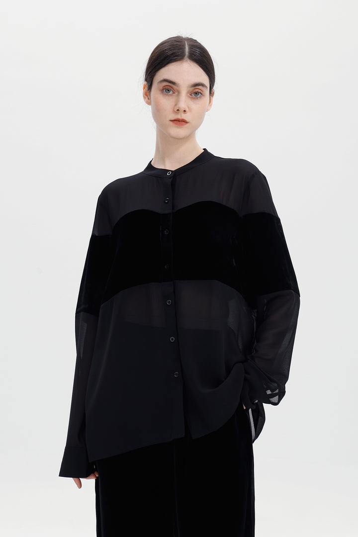 Blair Velvet Sheer Shirt