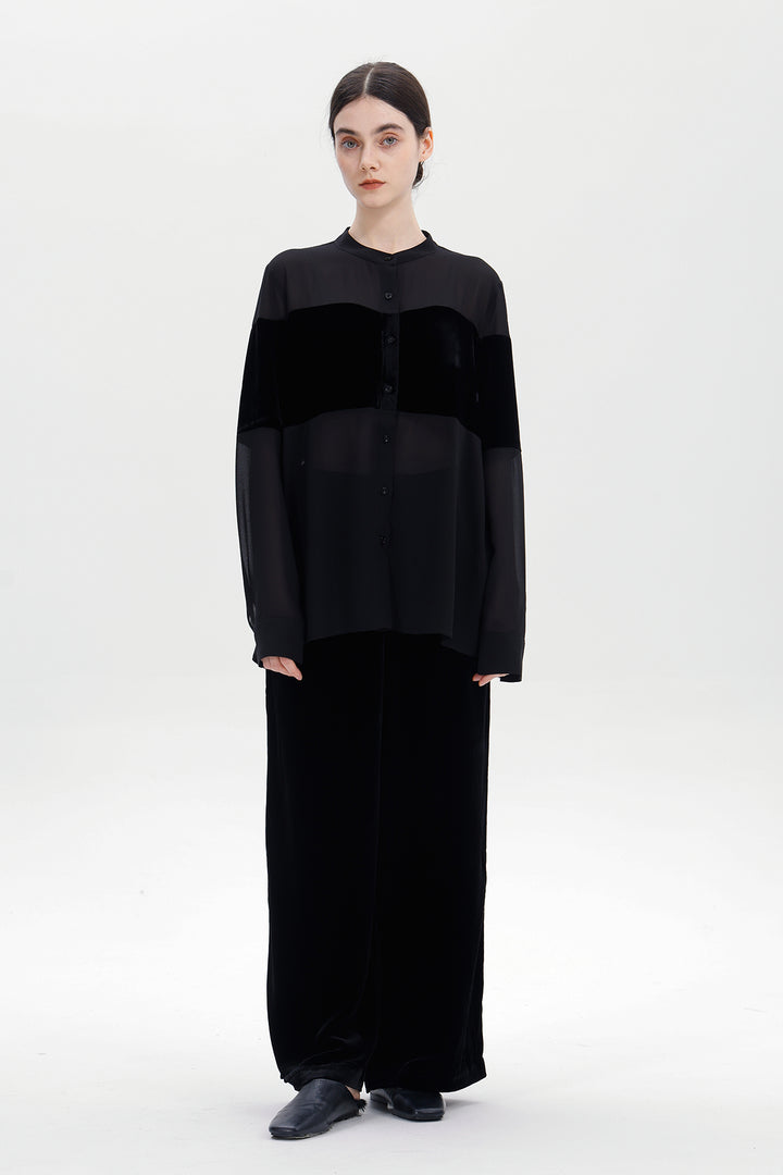 Blair Velvet Sheer Shirt