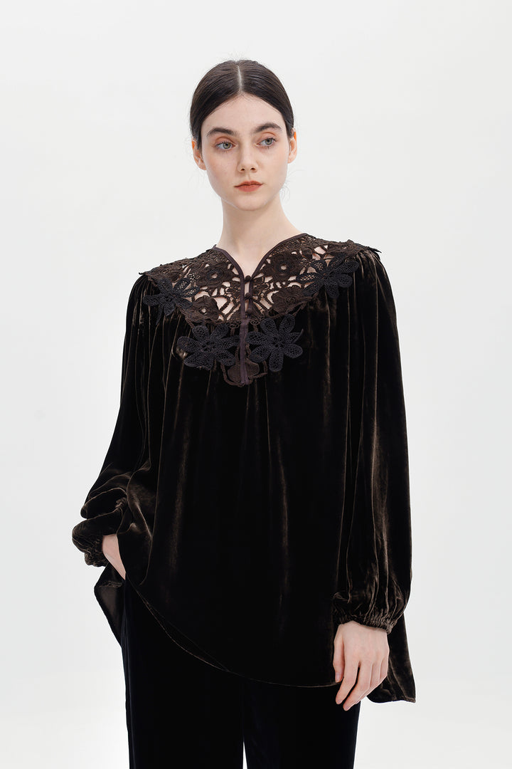 Mara Velvet Lace Top