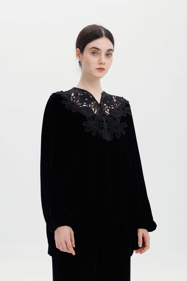 Mara Velvet Lace Top