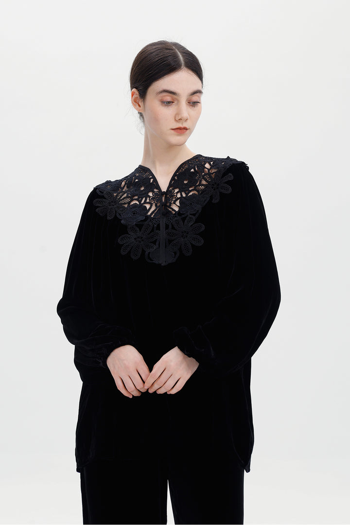 Mara Velvet Lace Top