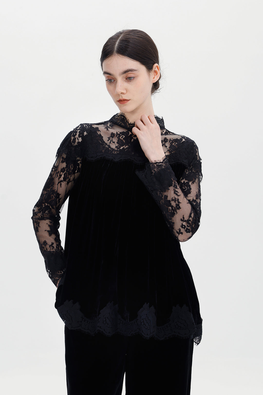 Rosalind Lace Velvet Blouse