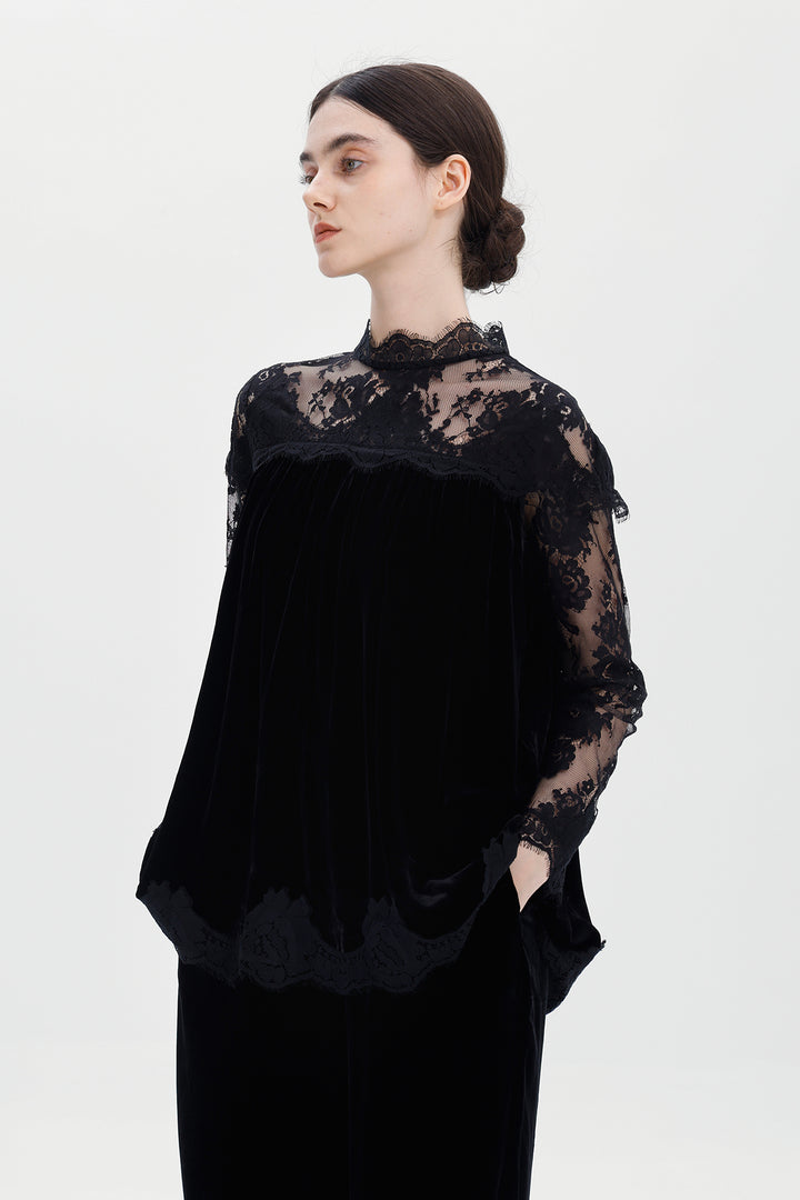 Rosalind Lace Velvet Blouse