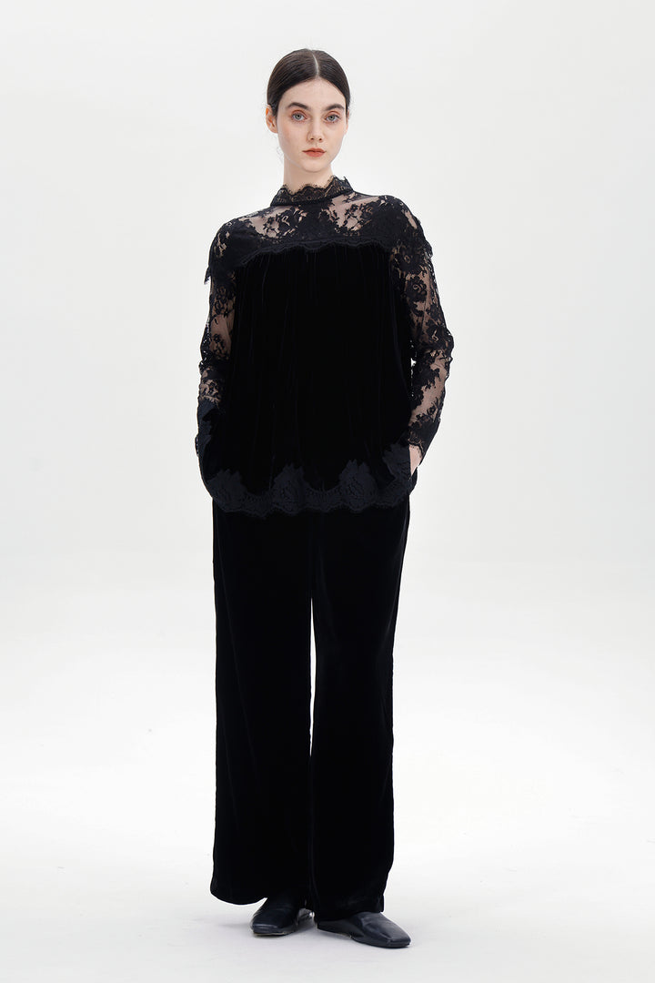 Rosalind Lace Velvet Blouse