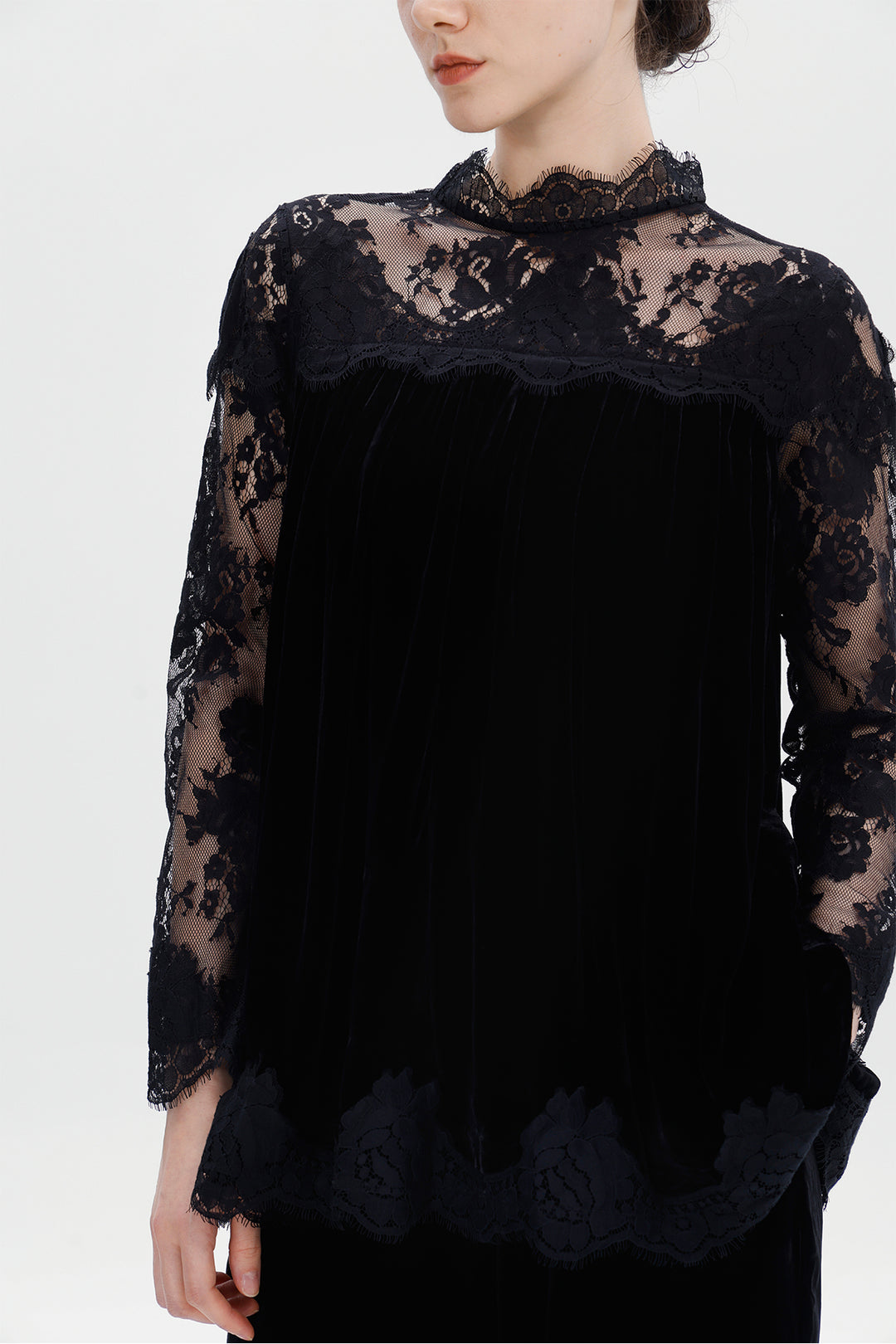Rosalind Lace Velvet Blouse