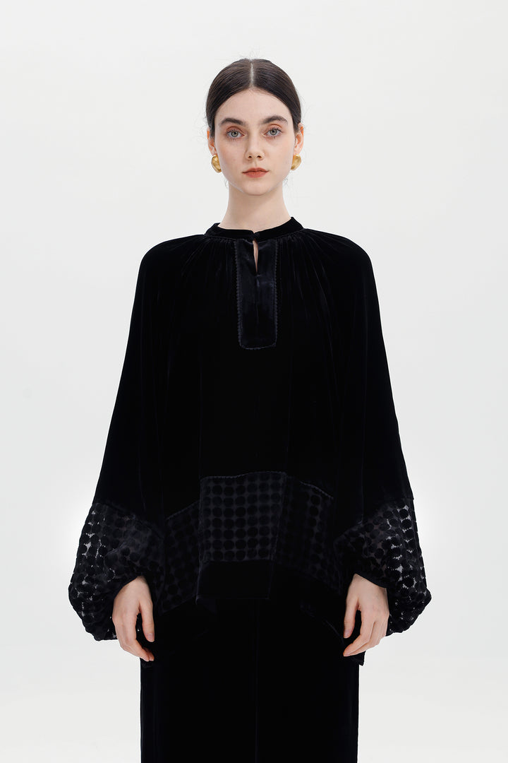 Elodie Burnout Velvet Blouse