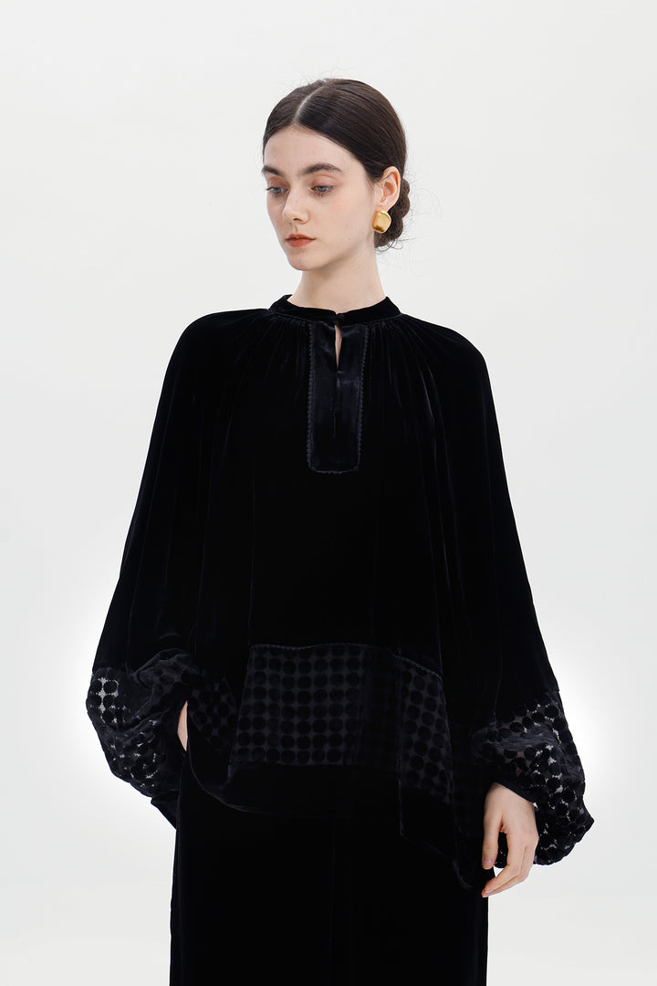 Elodie Burnout Velvet Blouse