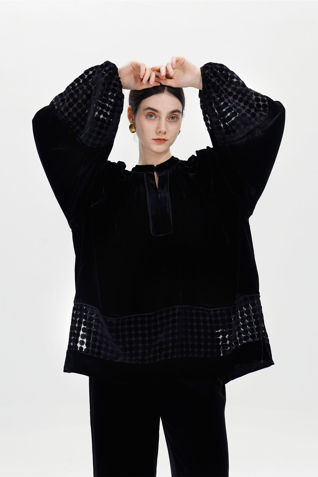 Elodie Burnout Velvet Blouse