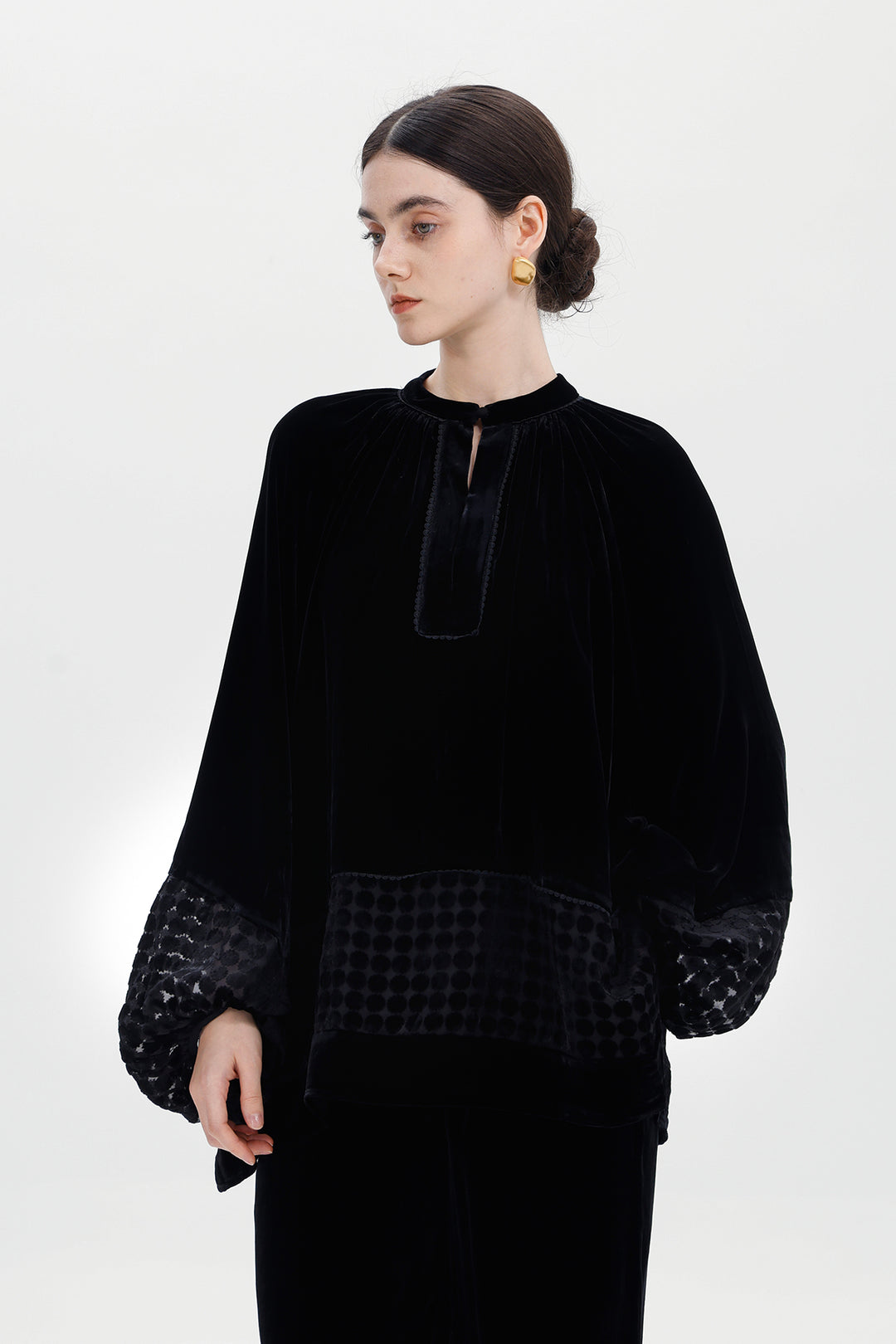 Elodie Burnout Velvet Blouse