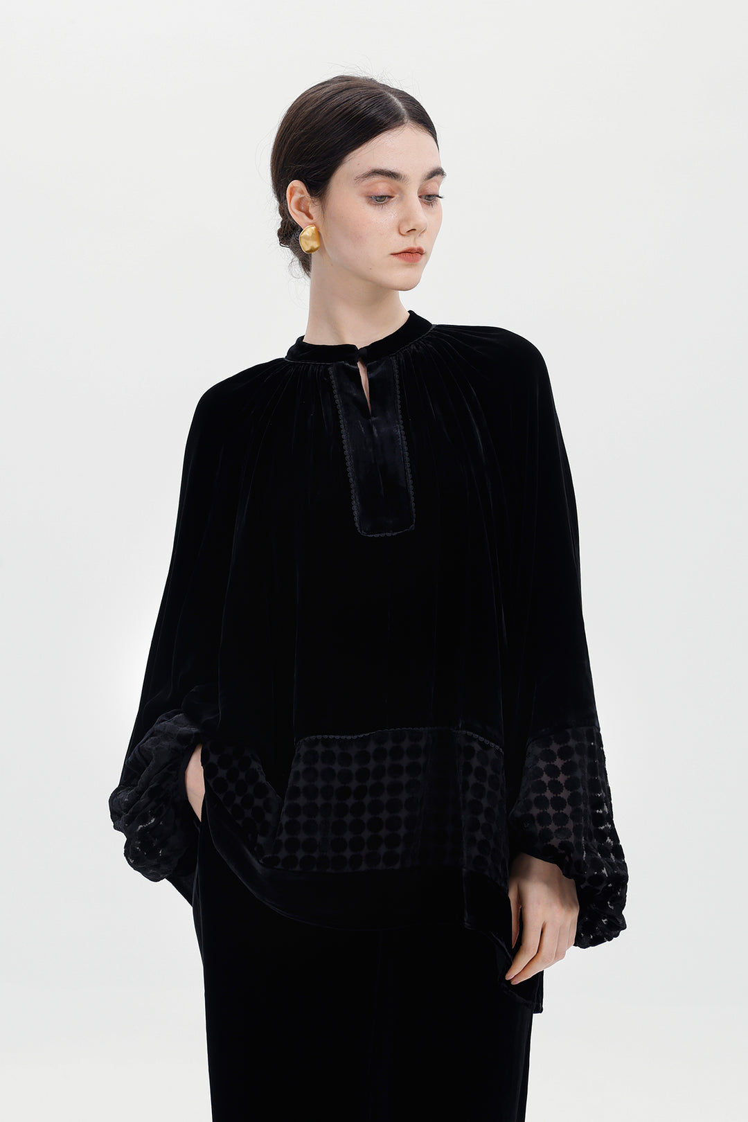 Elodie Burnout Velvet Blouse