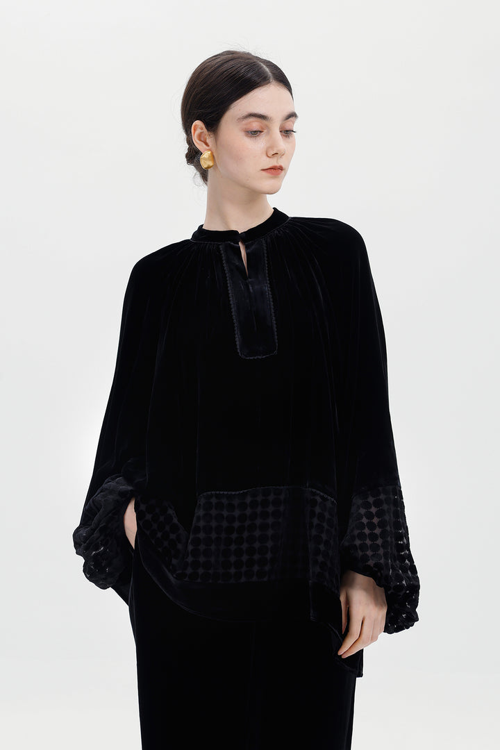 Elodie Burnout Velvet Blouse