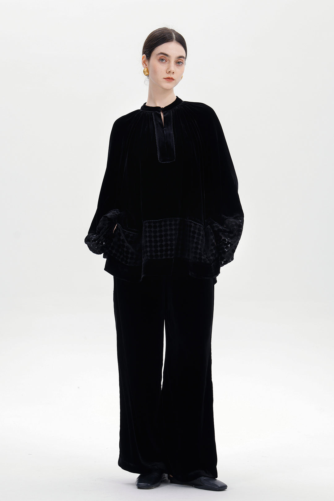 Elodie Burnout Velvet Blouse