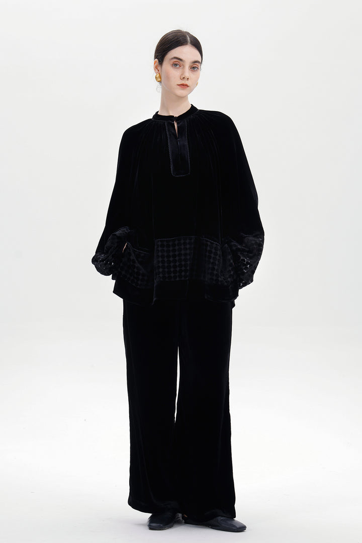 Elodie Burnout Velvet Blouse