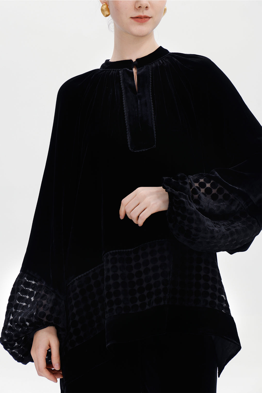 Elodie Burnout Velvet Blouse