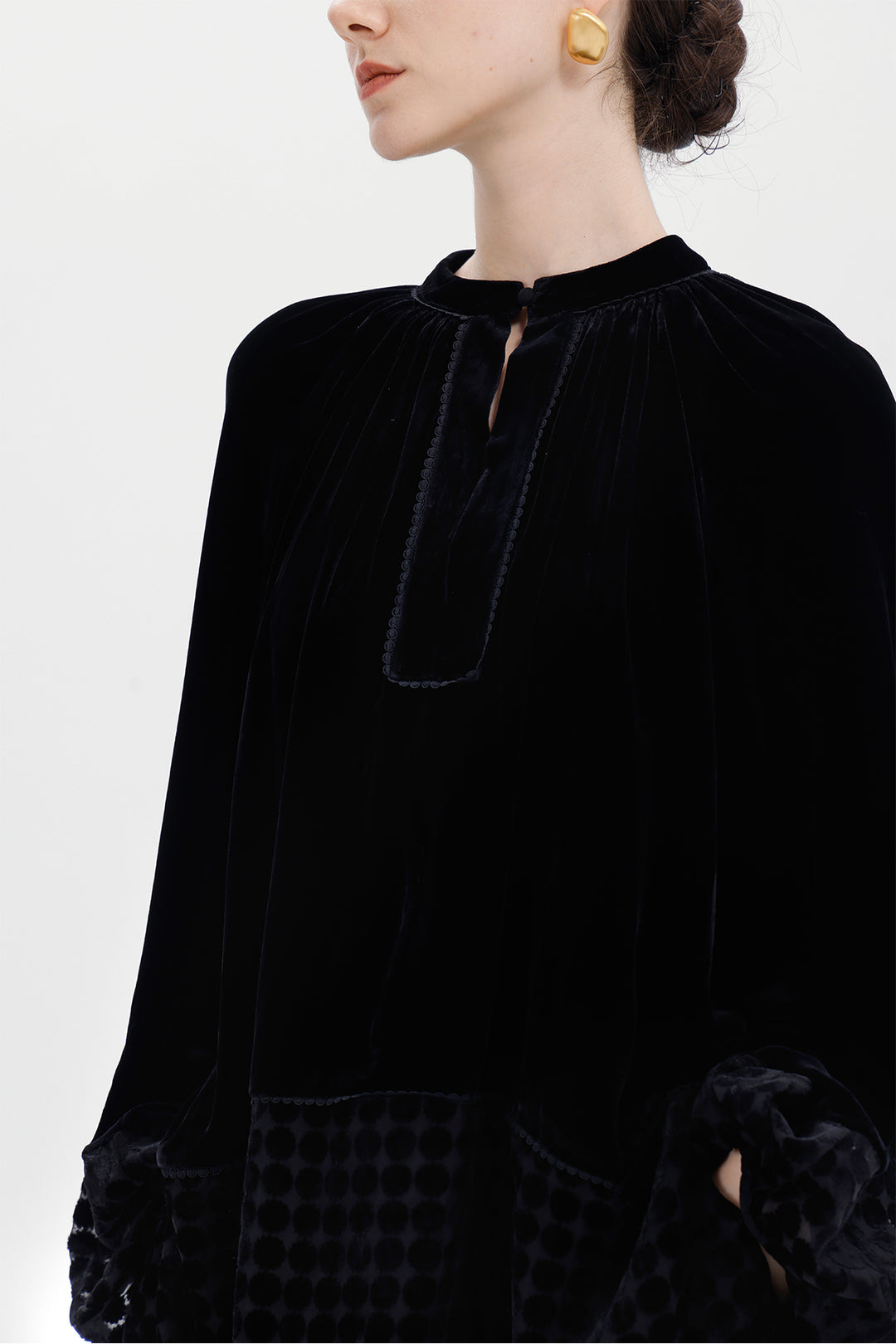 Elodie Burnout Velvet Blouse
