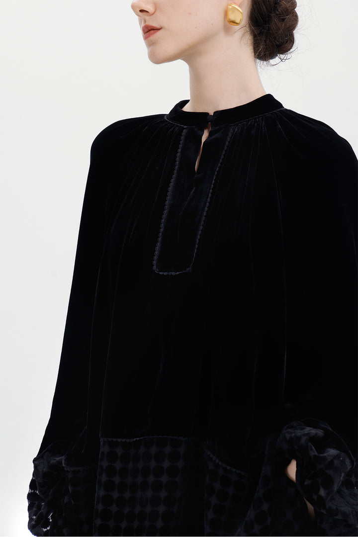 Elodie Burnout Velvet Blouse