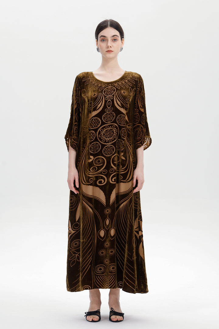 Ziva Art Silk Velvet Dress