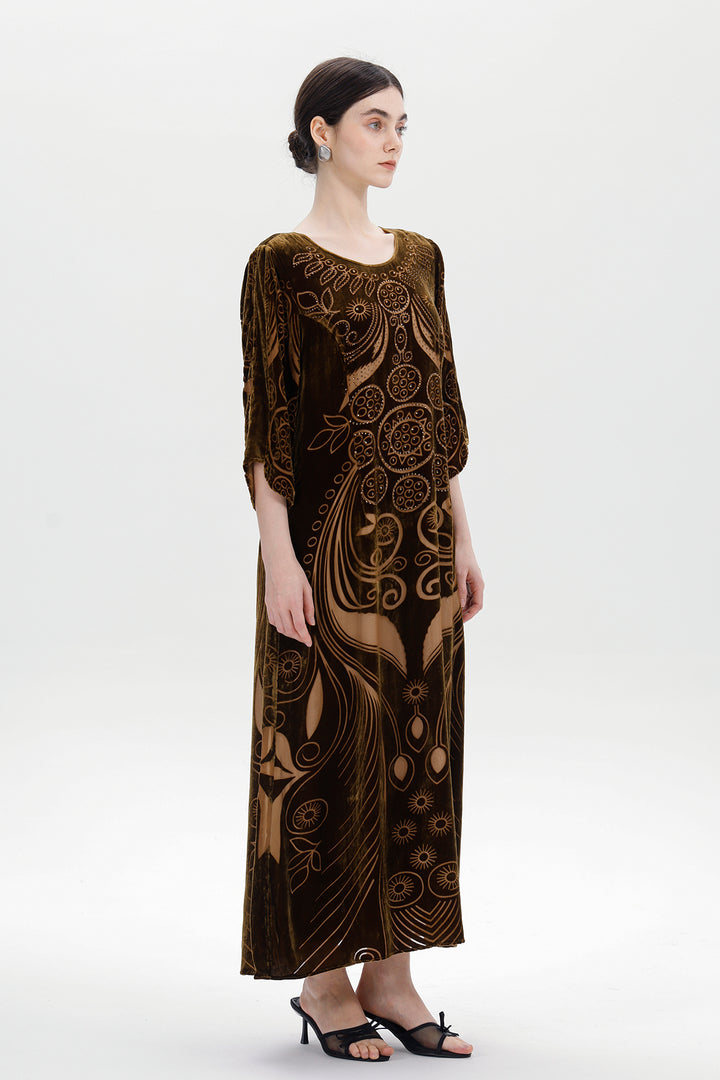 Ziva Art Silk Velvet Dress