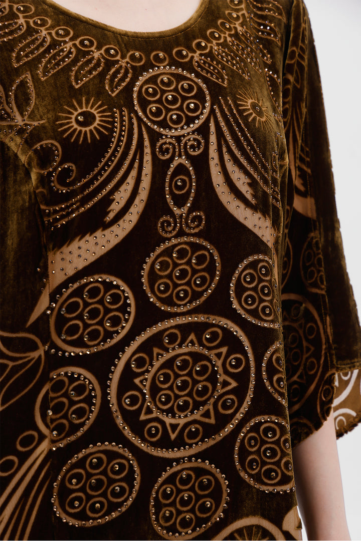 Ziva Art Silk Velvet Dress
