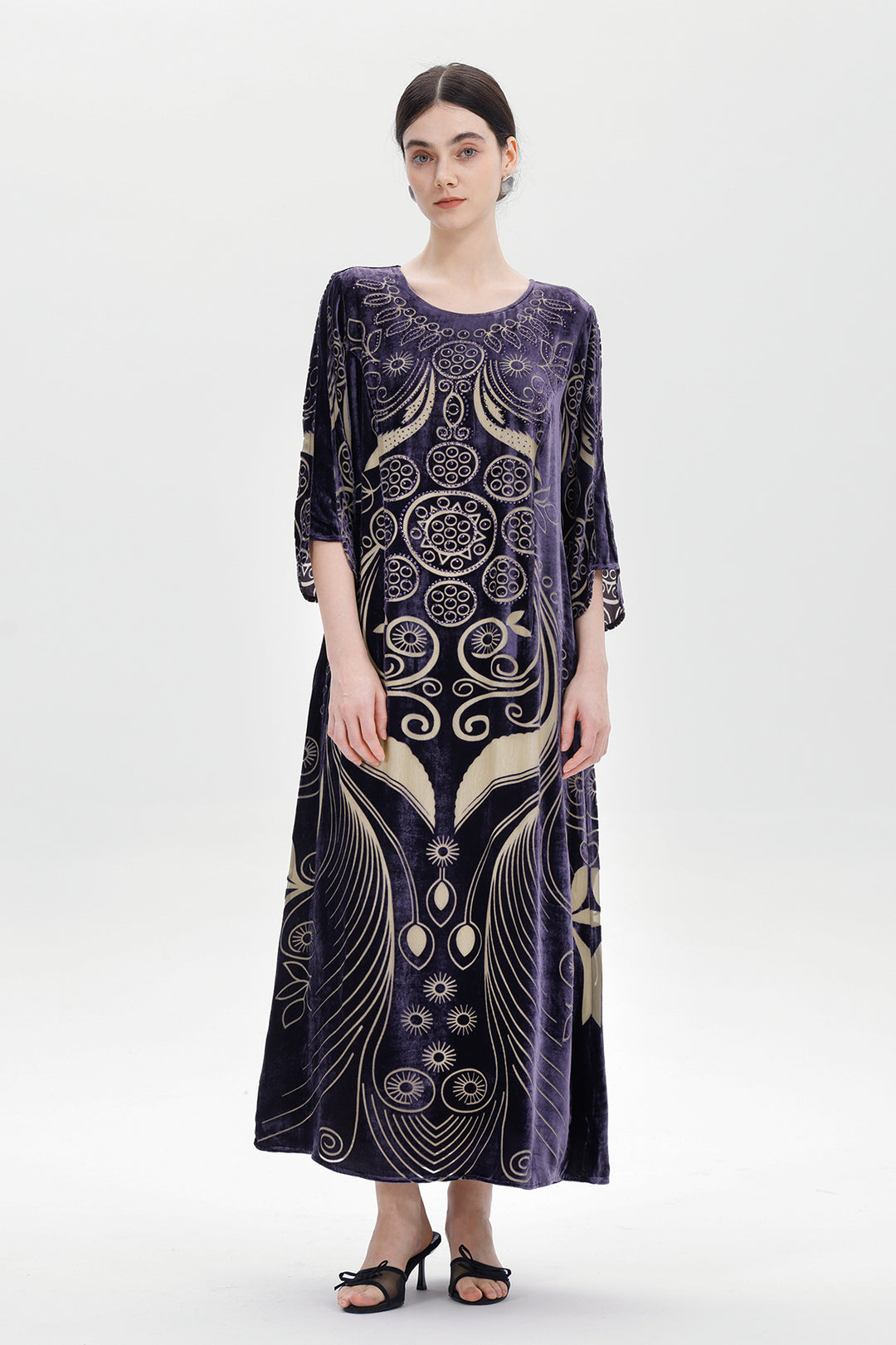 Ziva Art Silk Velvet Dress