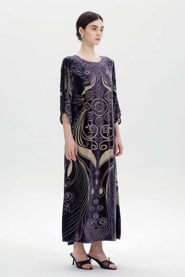 Ziva Art Silk Velvet Dress