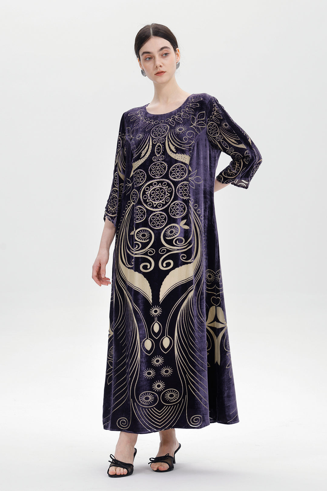 Ziva Art Silk Velvet Dress