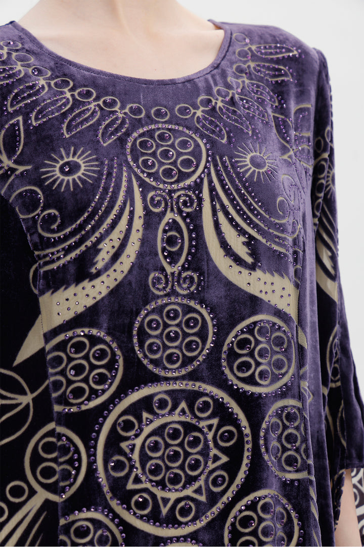 Ziva Art Silk Velvet Dress