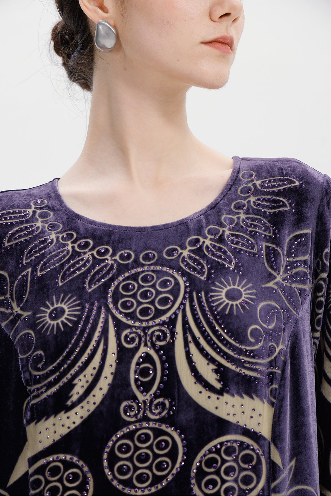 Ziva Art Silk Velvet Dress