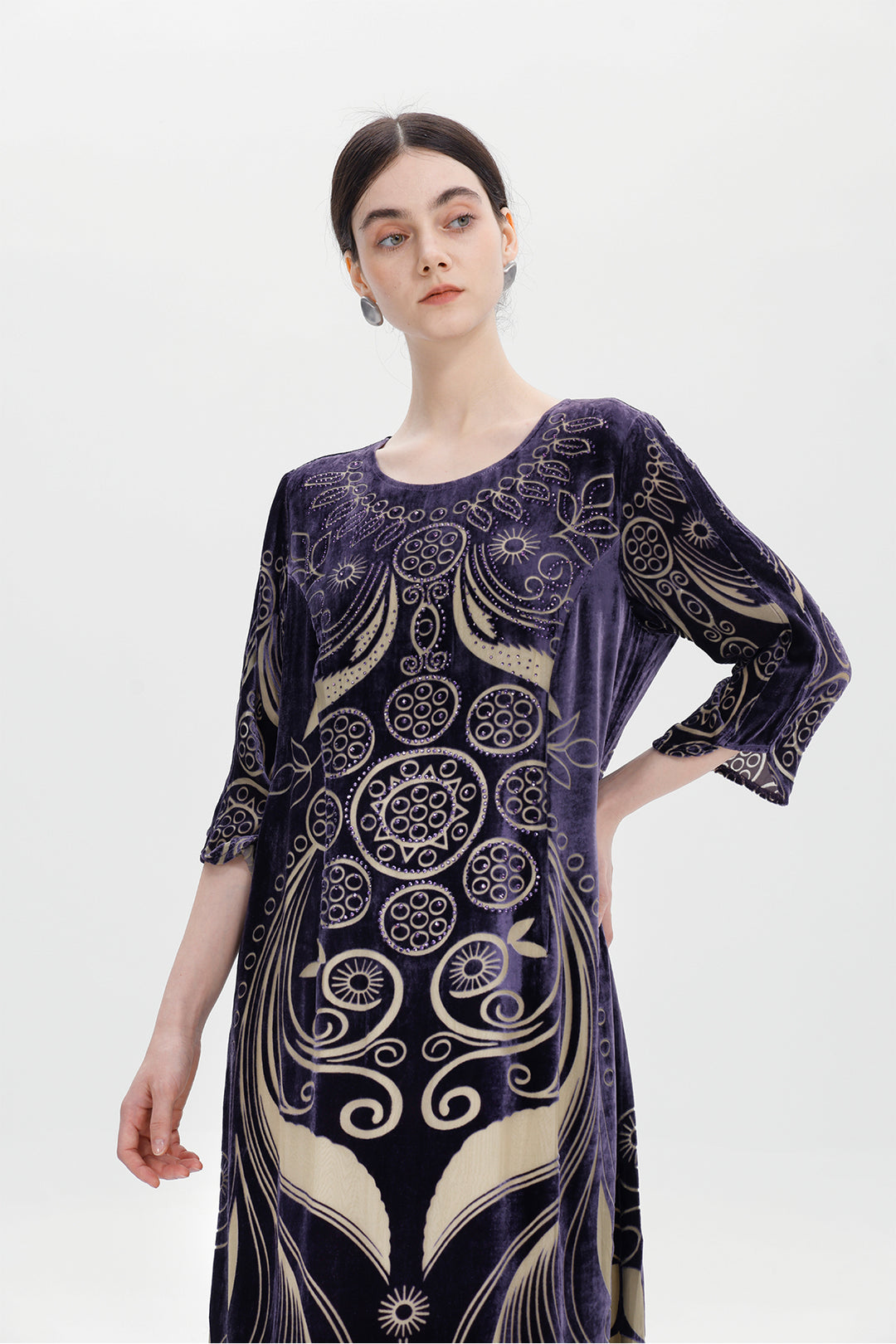 Ziva Art Silk Velvet Dress