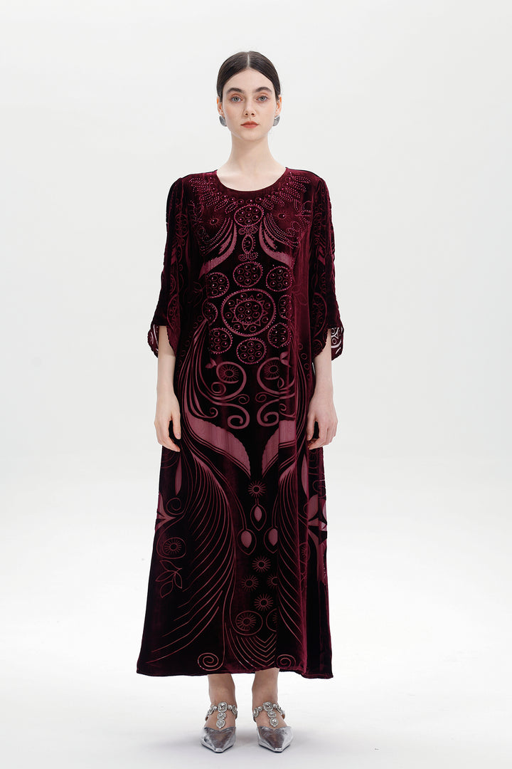 Ziva Art Silk Velvet Dress