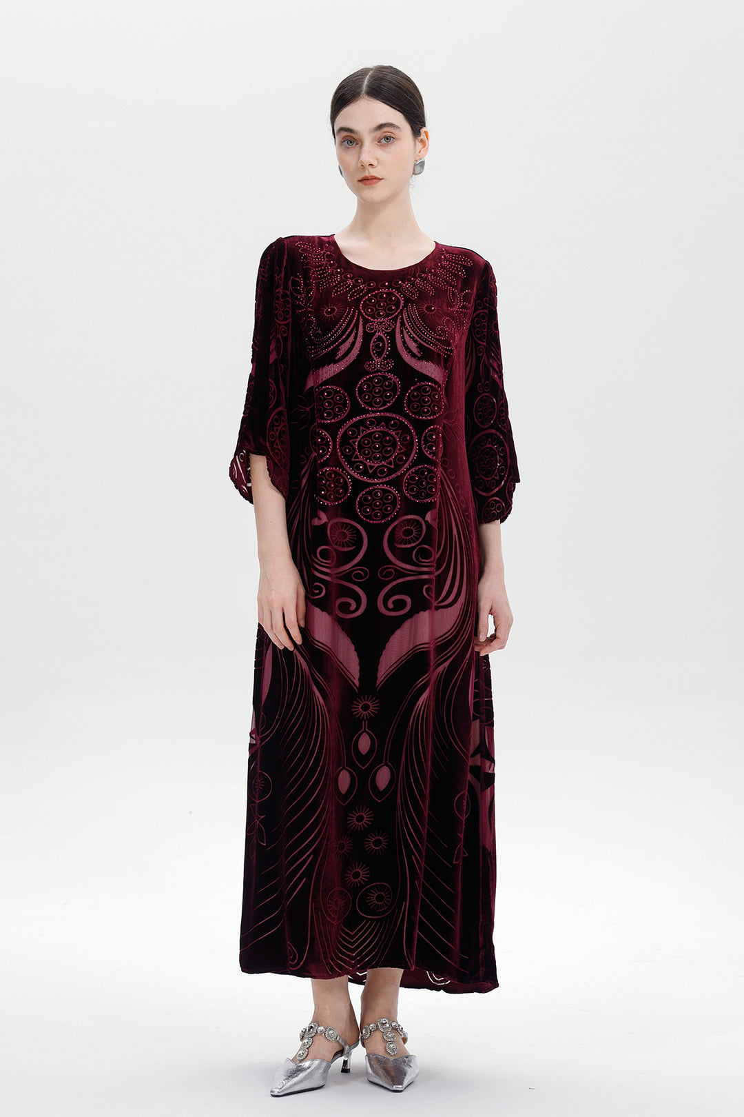 Ziva Art Silk Velvet Dress