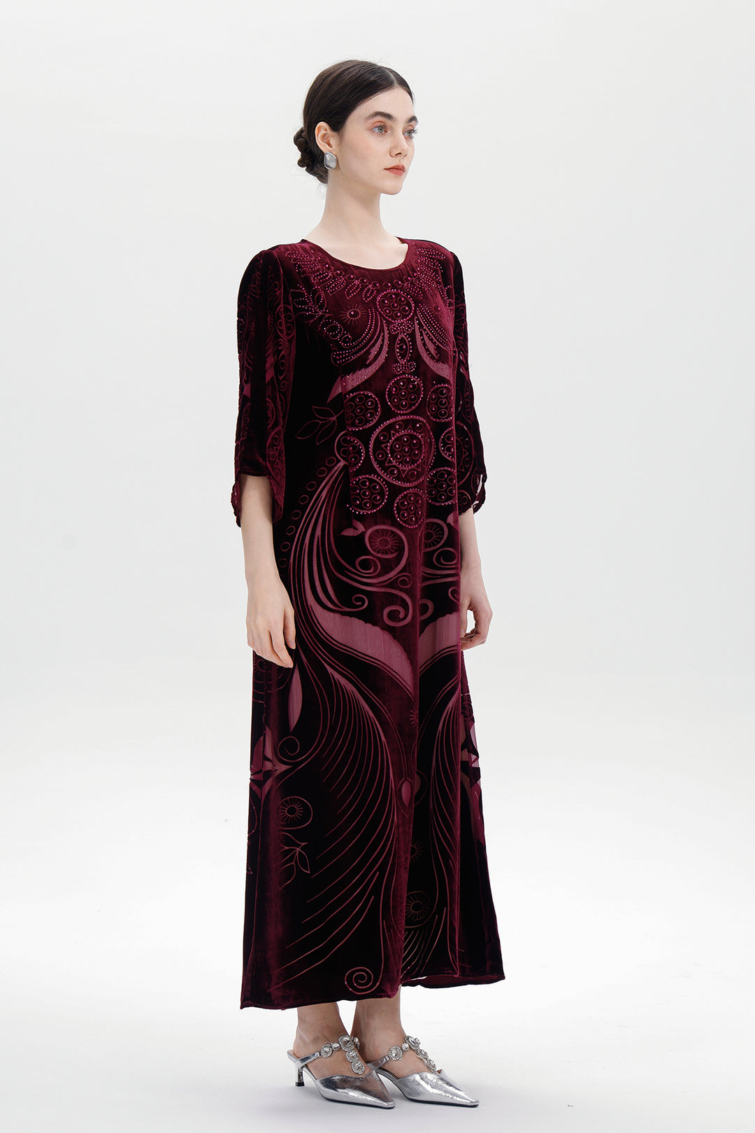 Ziva Art Silk Velvet Dress